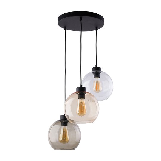 Riippuvalaisin Cubus, 3-lamp. kirkas/hunaja/ruskea