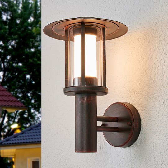 Ruosteenvärinen LED-ulkoseinälamppu Pavlos