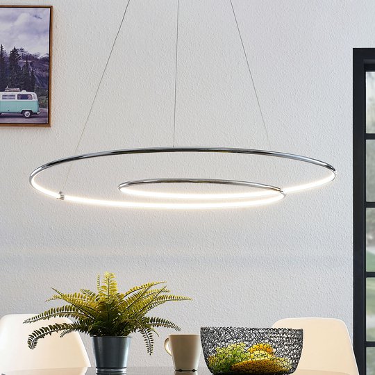 Lindby Lucy LED-riippuvalaisin, 90 cm, kromi