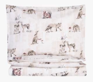Forest friends flanell pussilakanasetti valkoinen