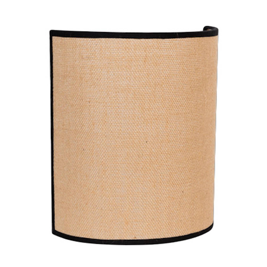 Seinälamppu Jute&black, ruskea, puolipyöreä