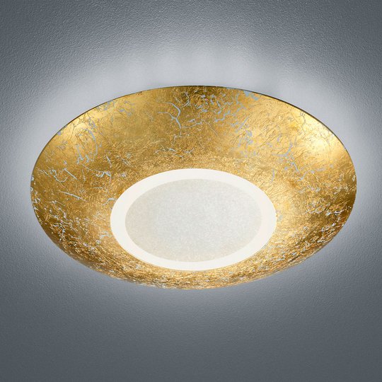 LED-kattolamppu Chiros pyöreä kullan värinen