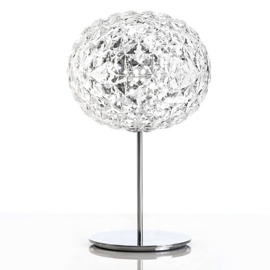 LED-pöytävalaisin Planet, kosketushimm., läpinäk.