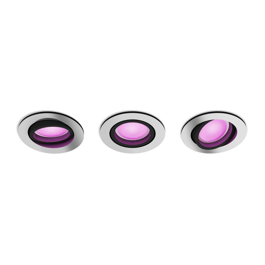 Philips Hue Centura -uppokohdevalo pyöreä, 3x, alu