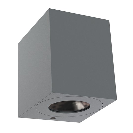 LED-ulkoseinävalaisin Canto Kubi 2, 10 cm, harmaa