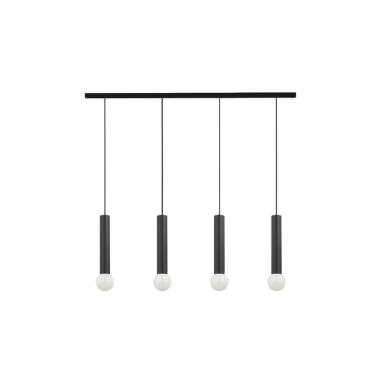 Baton-riippuvalopidin musta, 4-lamppuinen