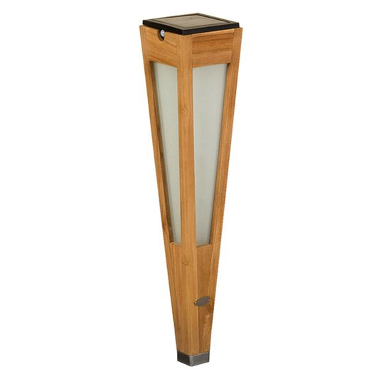 Aurinkokäyttöinen LED-soihtu Tecka, 52 cm, tiikki
