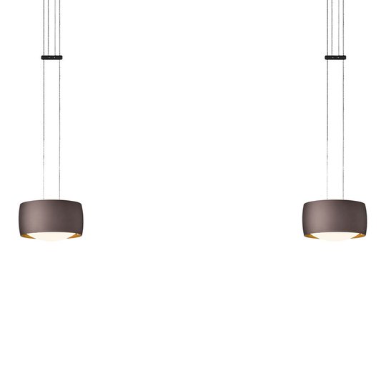 OLIGO Grace LED-riippuvalaisin 2-lamppuinen ruskea