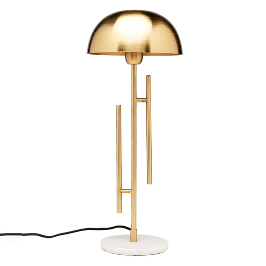 KARE Solo Brass -pöytälamppu, marmorijalka, kulta