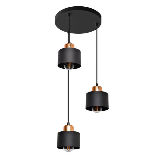 Riippuvalaisin Edison II, pyöreä, 3-lamppuinen