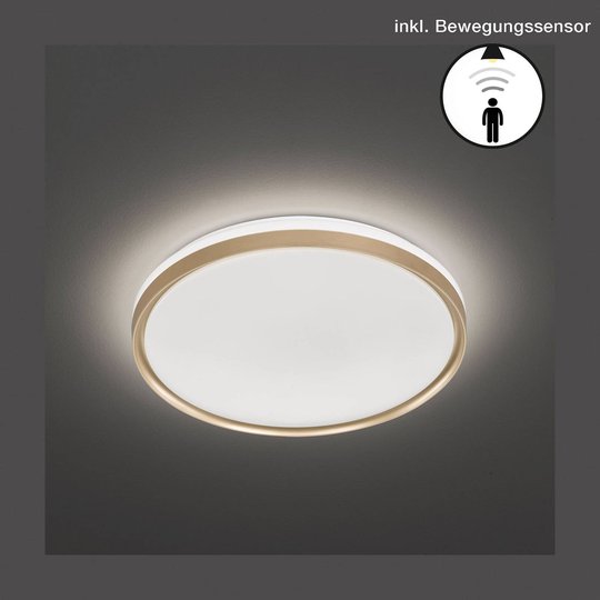 LED-kattovalaisin Jaso BS, Ø 39 cm, kulta