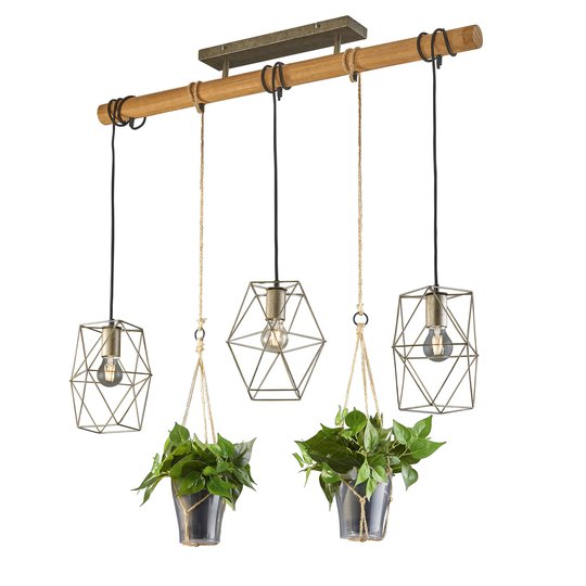 Riippuvalaisin Plant, 3-lamp., lasit koristeille