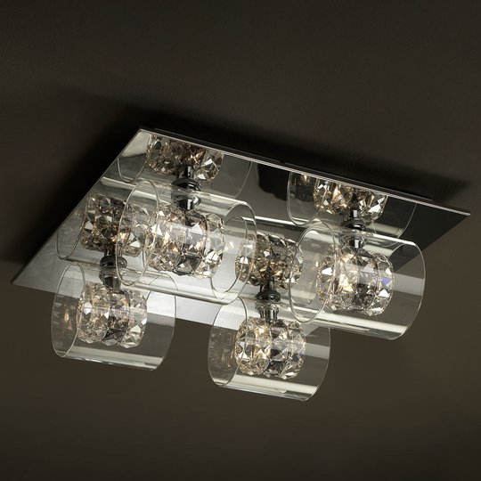 LED-kattovalaisin Flash kristallirenkailla