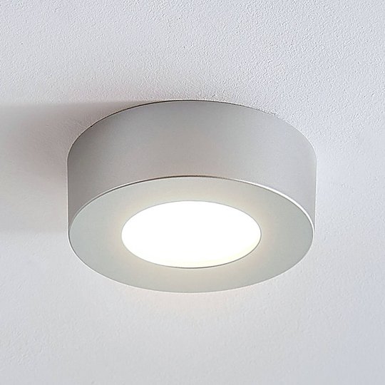 LED-kattovalo Marlo hopea 3 000 K pyöreä 12,8 cm
