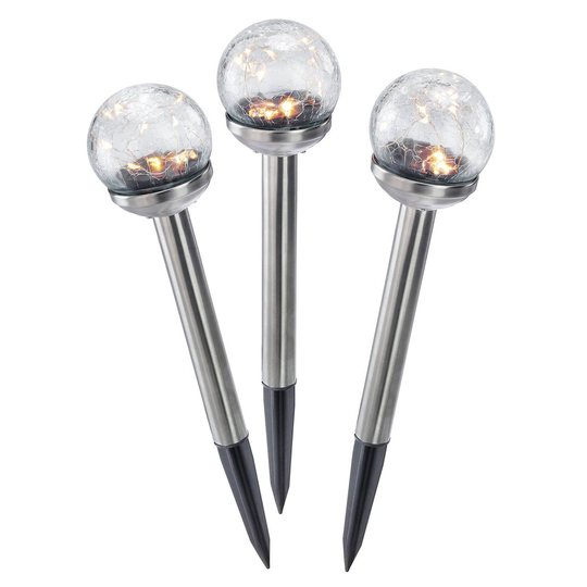 Solar-LED-koristevalaisin Golden Balls 3 kpl