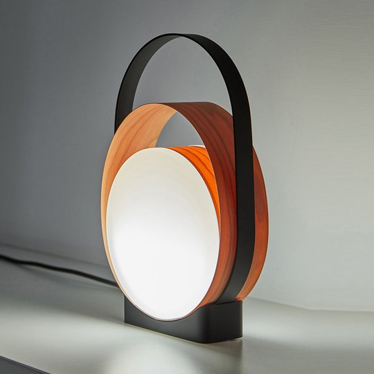 LZF Loop -LED-pöytälamppu musta/kirsikkapuu