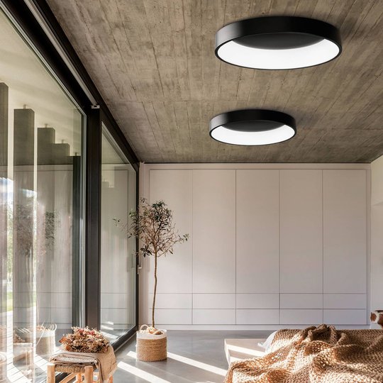 LED-kattovalaisin Dilga Ø 60 cm Casambi musta