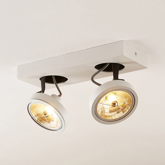 Arcchio Jorvin -kattospotti, 2-lamp., valkoinen