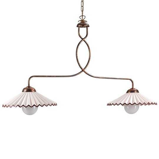 Riippuvalo Rosina, 2-lamp. vaaleanpunainen/pronssi