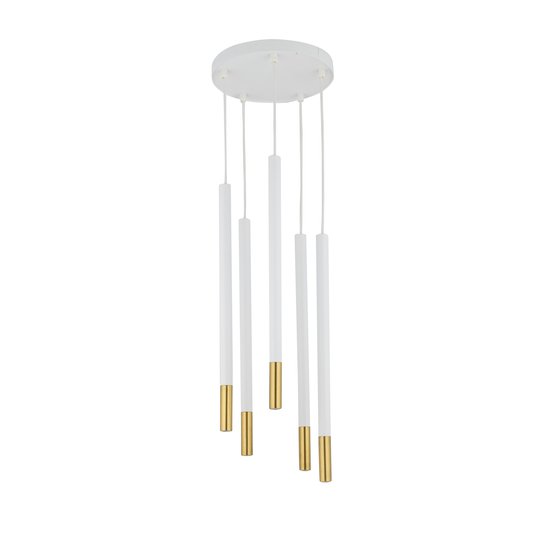Riippuvalaisin Sopel Due 5 valkoinen/kulta, 5-lamp