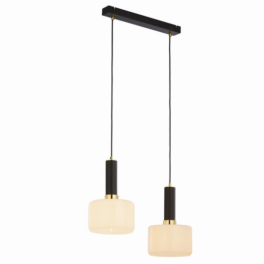 Riippuvalo Viva, opaali/musta/messkinki, 2 lamp.