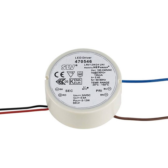 SLV-LED-virtalähde 24V DC/12 W, haaroitusrasiaan