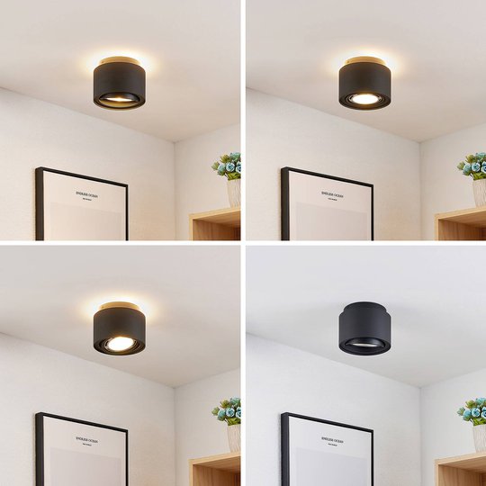 Arcchio Talima -LED-kattovalaisin, pyöreä, musta