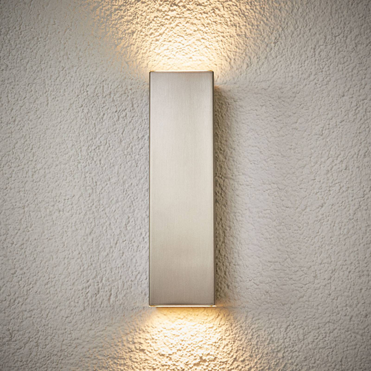 LED-ulkoseinälamppu Jana, ruostumaton, 25x7cm