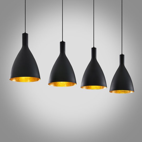 Arcchio Arthuria -riippuvalo, 4-lamp., musta
