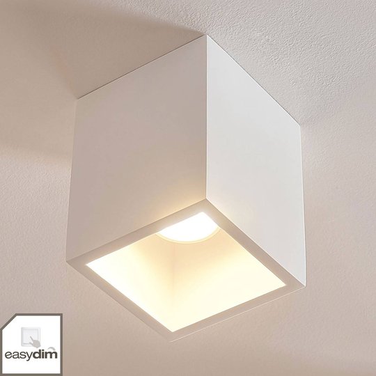 Nelikulmainen kipsi-downlight Natalie, easydim