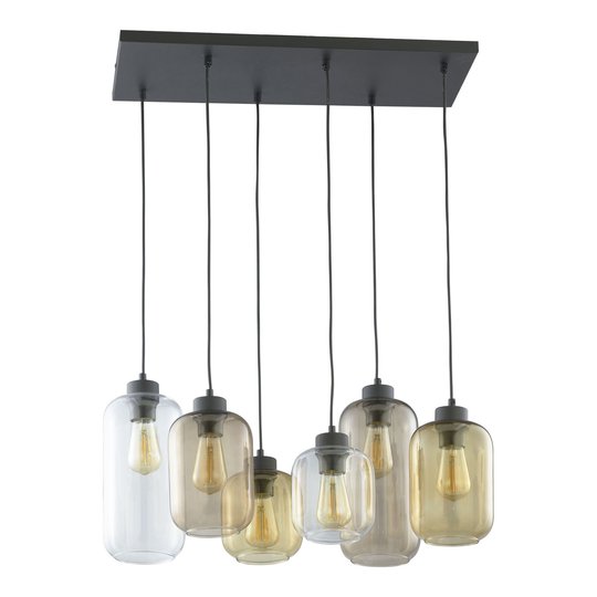 Riippuvalaisin Marco Brown, 6-lamp., kirkas/ruskea