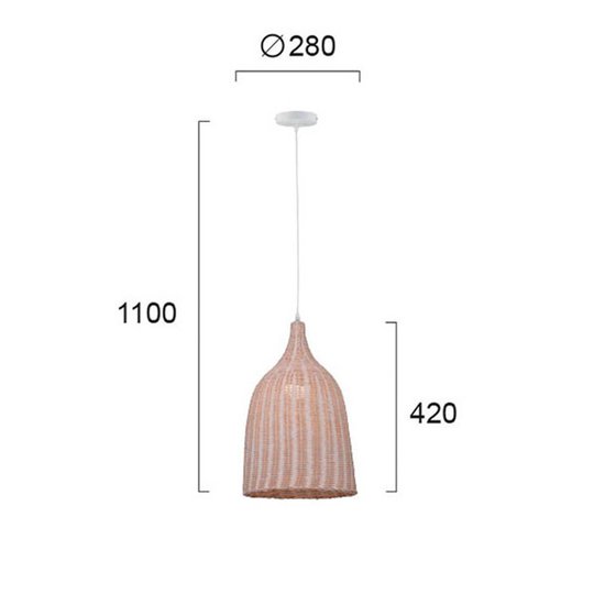 Riippuvalaisin Hawai rottinkia, Ø 28 cm