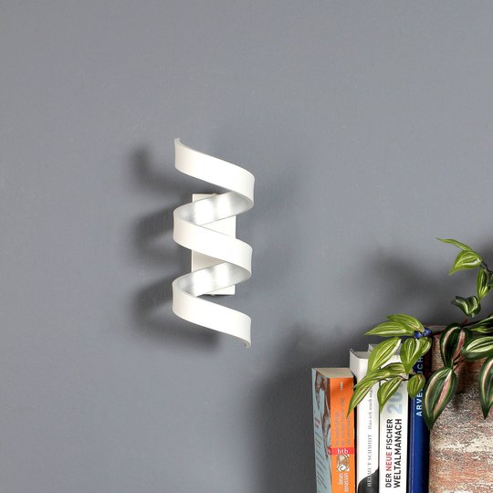 LED-seinävalaisin Helix, valkoinen-hopea, 26 cm