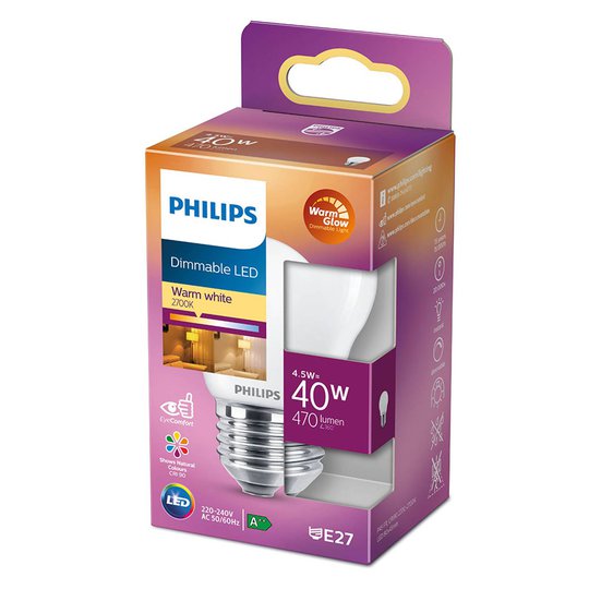 Philips LED Classic WarmGlow E27 P45 4,5W matta