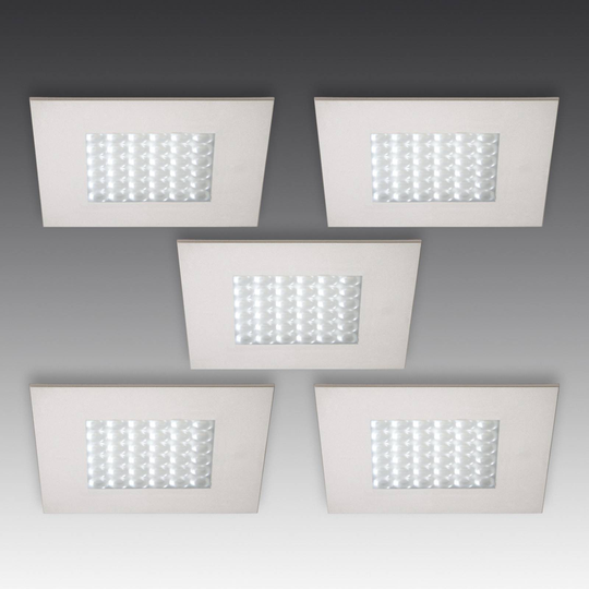 Q 68 -LED-uppokohdevalo, ruostumaton teräs, 5 kpl