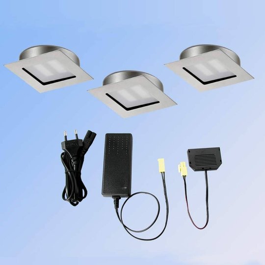 Cubic 68-LED-upotusvalo, kulmikas, 3 kpl setti