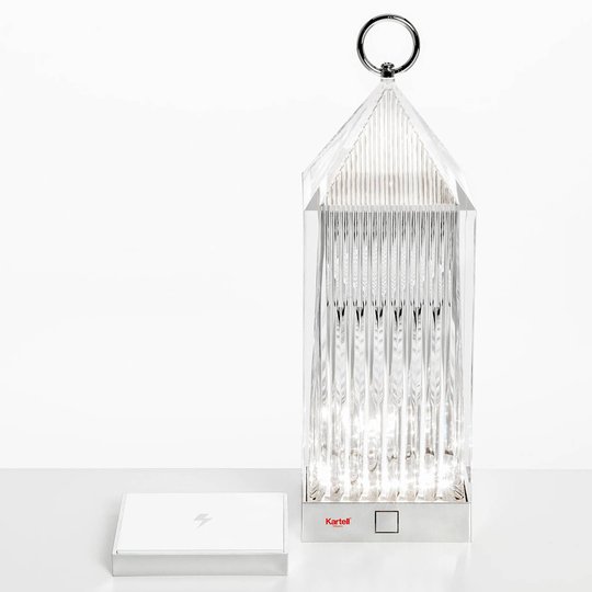 Kartell Lantern -LED-pöytälamppu, läpinäkyvä, IP54