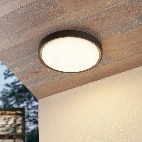 Lucande Lare -LED-ulkokattovalaisin, Ø 32 cm