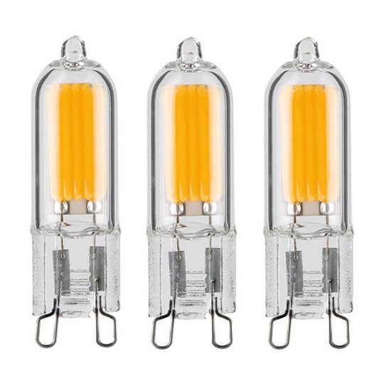 Kaksikantainen LED-lamppu G9 2 W, 3:n setti