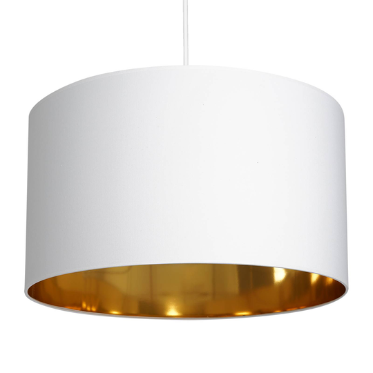 Soho-riippuvalo lieriö 1 lamppu Ø40cm valk./kulta