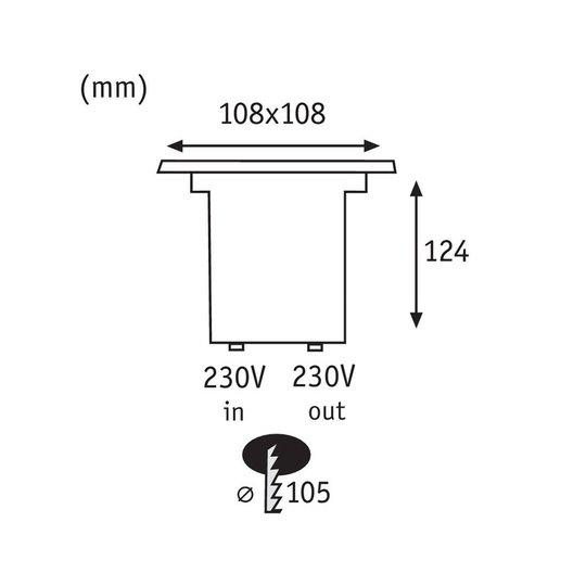 Paulmann 93993 -LED-uppovalo, kulmikas