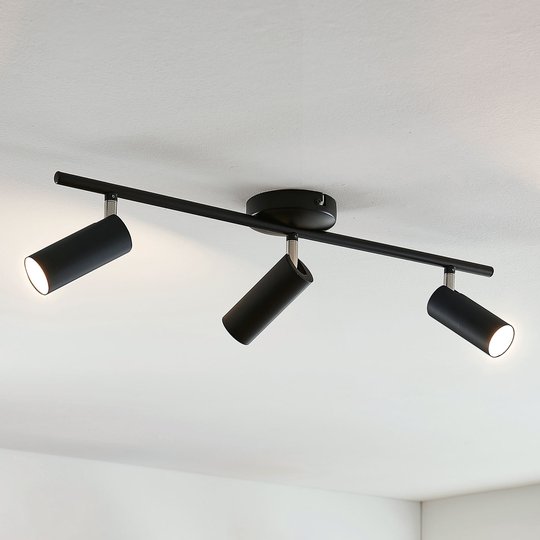LED-kattovalaisin Camille, musta, kolmilamppuinen