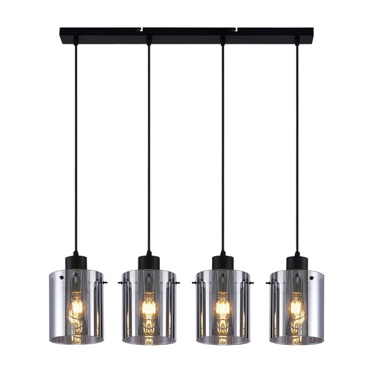 Lindby Kourtney -riippuvalo, lasivarjostin 4-lamp.