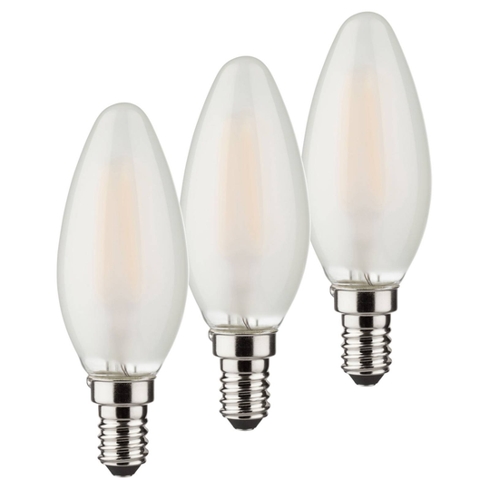LED-kynttilä E14 4 W, 2 700 K, 3 kpl, 470 lm matta