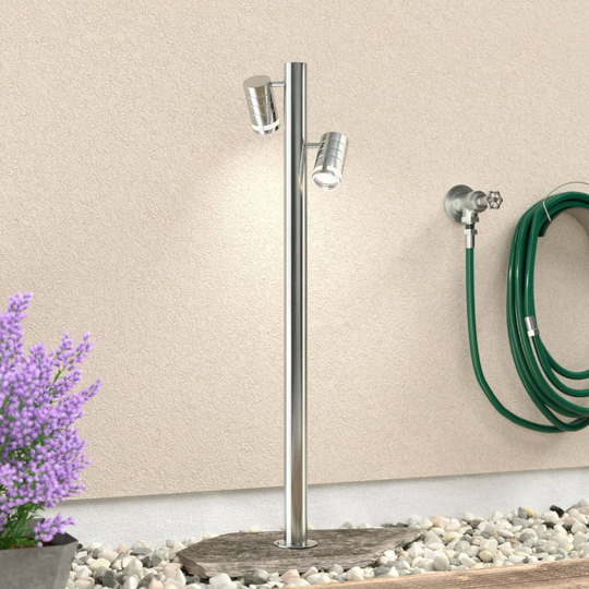 Zilly II 2-lamp. pylväsvalaisin ruostumaton teräs