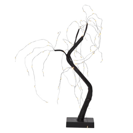 Willy-LED-koristepuu IP20 musta, K 40cm, paristot