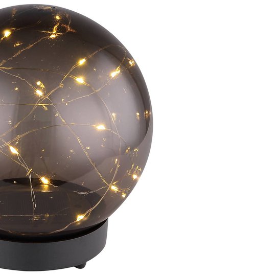 Aurinkokäyttöinen LED-valo, pallo, savu, Ø 15 cm