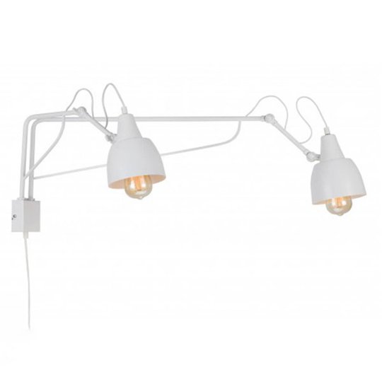 Seinävalaisin 1002, pistoke, 2-lamp., valkoinen