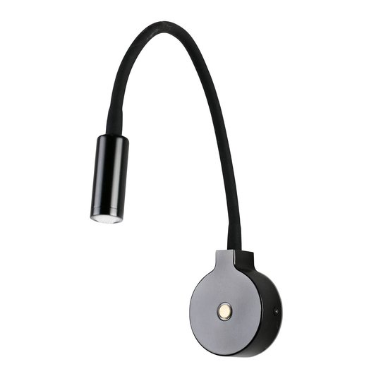 LED-seinävalaisin Pixie joustovarrella, musta