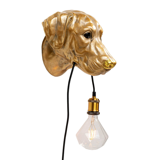 KARE Animal Dog Head -seinävalaisin pistokkeella